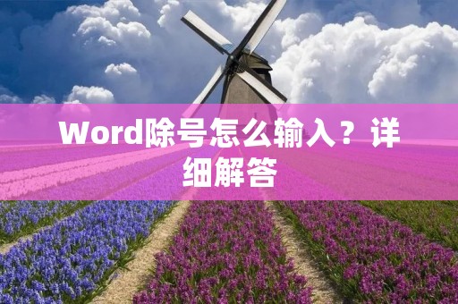 Word除号怎么输入?详细解答
