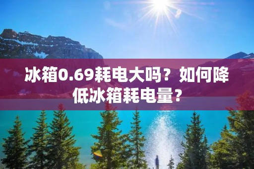 冰箱0.69耗电大吗？如何降低冰箱耗电量？