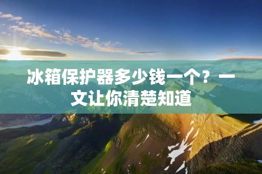 冰箱保护器多少钱一个？一文让你清楚知道