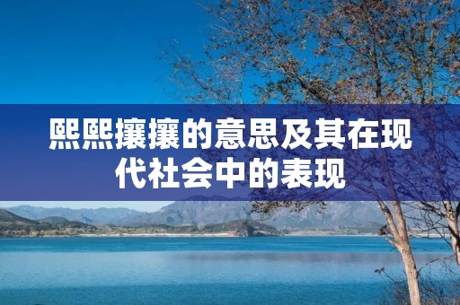 熙熙攘攘的意思及其在现代社会中的表现