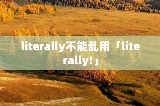 literally不能乱用「literally!」