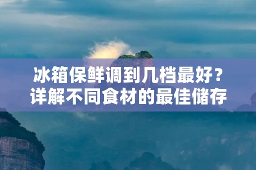 冰箱保鲜调到几档最好?详解不同食材的最佳储存温度 冰箱保鲜调到几档最好?详解不同食材的最佳储存温度