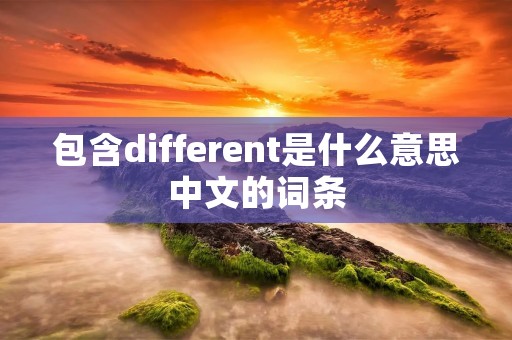 包含different是什么意思中文的词条