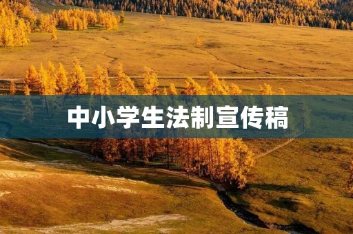 中小学生法制宣传稿