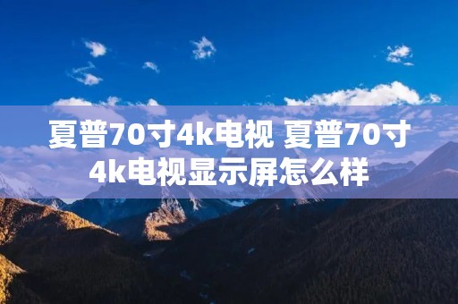 夏普70寸4k电视 夏普70寸4k电视显示屏怎么样