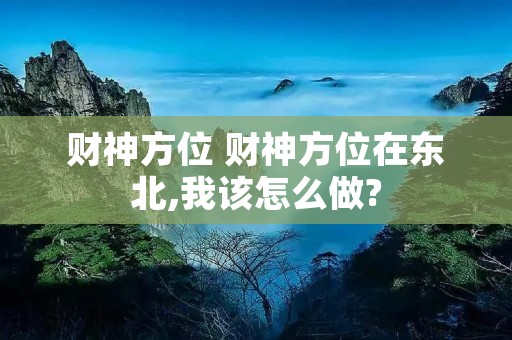 财神方位 财神方位在东北,我该怎么做?