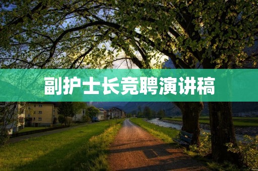 副护士长竞聘演讲稿:成为领袖,做好管理