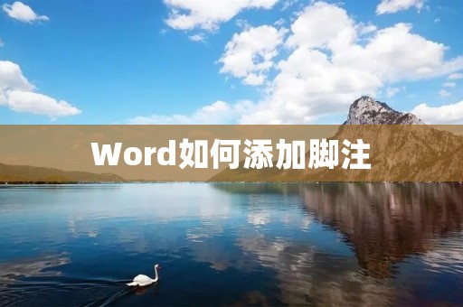 Word如何添加脚注