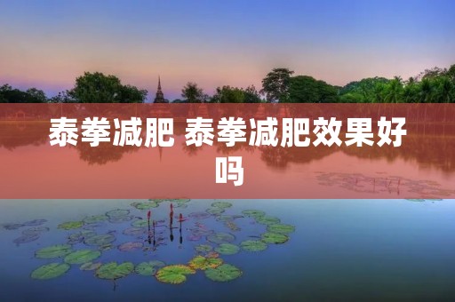 泰拳减肥 泰拳减肥效果好吗