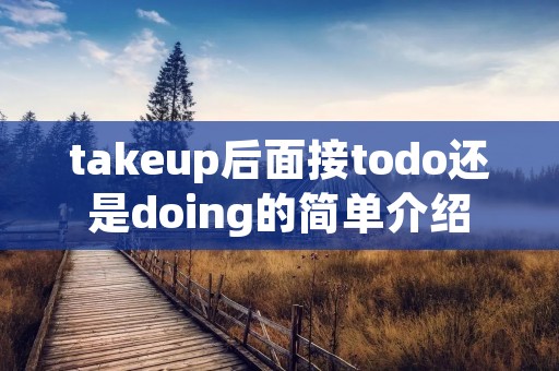 takeup后面接todo还是doing的简单介绍