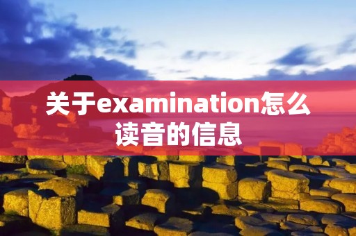 关于examination怎么读音的信息 关于examination怎么读音的信息