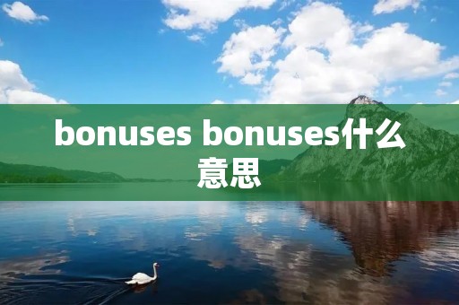 bonuses bonuses什么意思