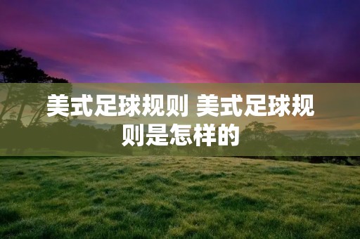 美式足球规则 美式足球规则是怎样的 美式足球规则 美式足球规则是怎样的