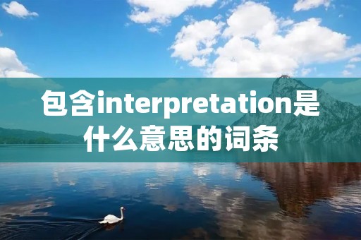 包含interpretation是什么意思的词条