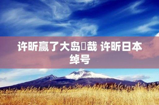 许昕赢了大岛祐哉 许昕日本绰号 许昕赢了大岛祐哉 许昕日本绰号