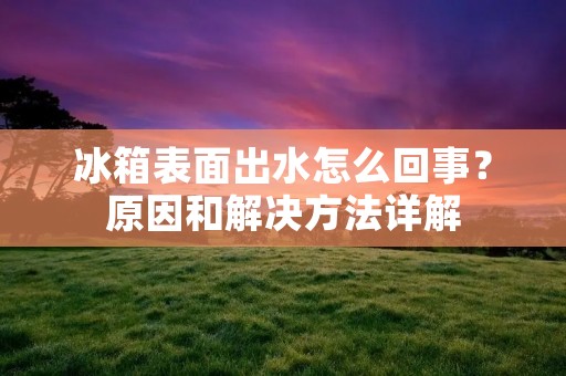 冰箱表面出水怎么回事?原因和解决方法详解 冰箱表面出水怎么回事?原因和解决方法详解