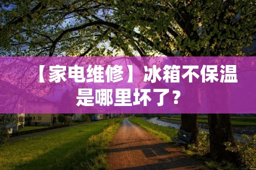 【家电维修】冰箱不保温是哪里坏了？