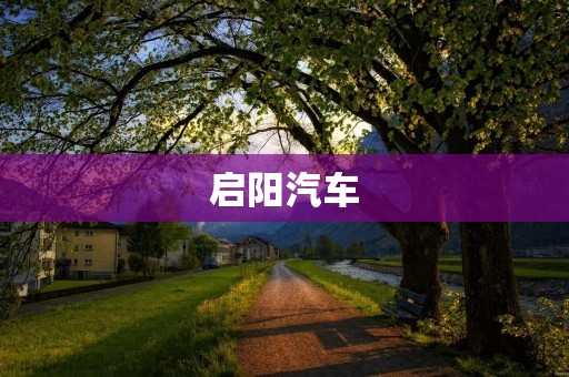 启阳汽车：中国自主品牌的新篇章