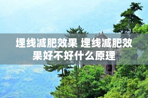 埋线减肥效果 埋线减肥效果好不好什么原理
