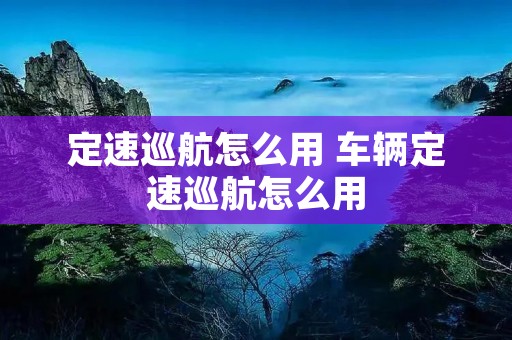 定速巡航怎么用 车辆定速巡航怎么用