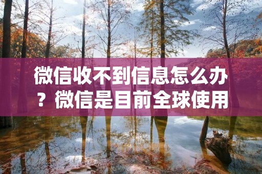 微信收不到信息怎么办？微信是目前全球使用人数最多的社交软件之一，它不仅可以用于聊天，还可以进行语音视频通话、朋友圈分享、支付等多种功能。但是，有时候我们会遇到微信收不到信息的情况，这该怎么办呢？