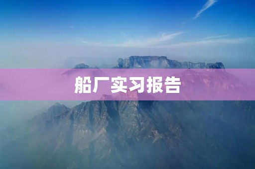 船厂实习报告