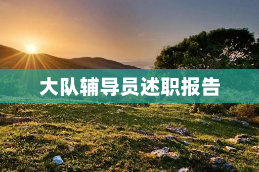 大队辅导员述职报告