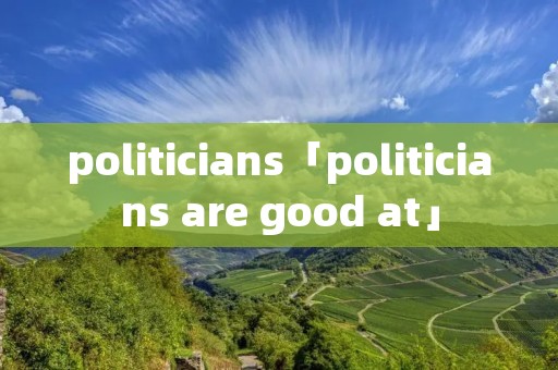politicians「politicians are good at」 politicians「politicians are good at」