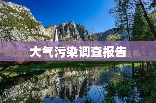大气污染调查报告:深入揭示城市空气质量问题