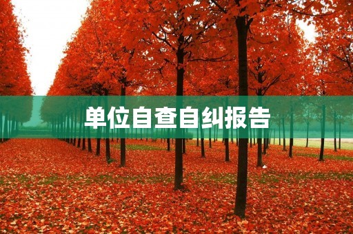 单位自查自纠报告:全面自查,深入自纠