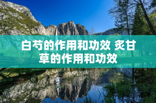 白芍的作用和功效 炙甘草的作用和功效
