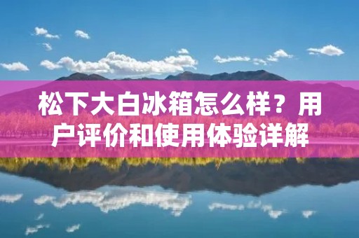 松下大白冰箱怎么样？用户评价和使用体验详解