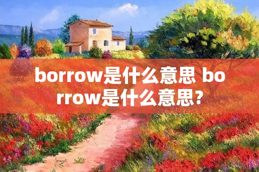 borrow是什么意思 borrow是什么意思?