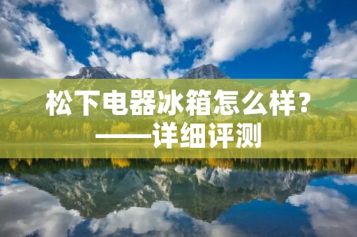 松下电器冰箱怎么样？——详细评测