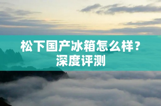 松下国产冰箱怎么样？深度评测