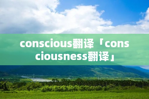 conscious翻译「consciousness翻译」
