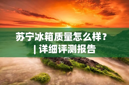 苏宁冰箱质量怎么样? | 详细评测报告 苏宁冰箱质量怎么样? | 详细评测报告