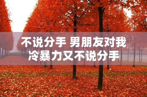 不说分手 男朋友对我冷暴力又不说分手
