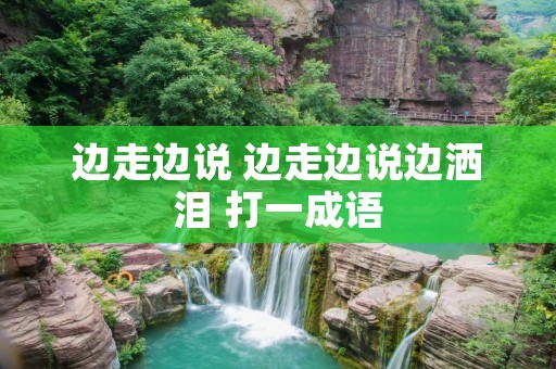 边走边说 边走边说边洒泪 打一成语 边走边说 边走边说边洒泪 打一成语