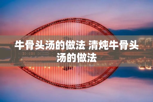 牛骨头汤的做法 清炖牛骨头汤的做法