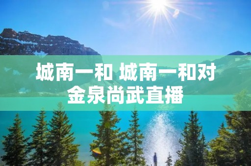 城南一和 城南一和对金泉尚武直播