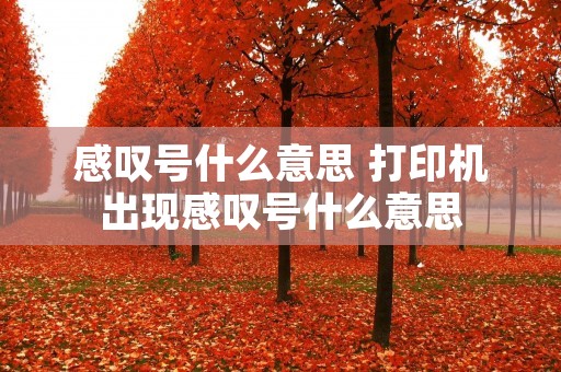 感叹号什么意思 打印机出现感叹号什么意思