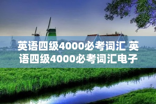 英语四级4000必考词汇 英语四级4000必考词汇电子版