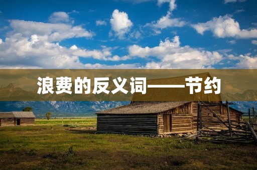 浪费的反义词——节约