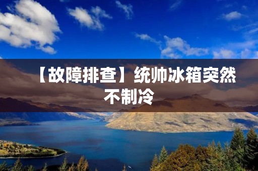 【故障排查】统帅冰箱突然不制冷