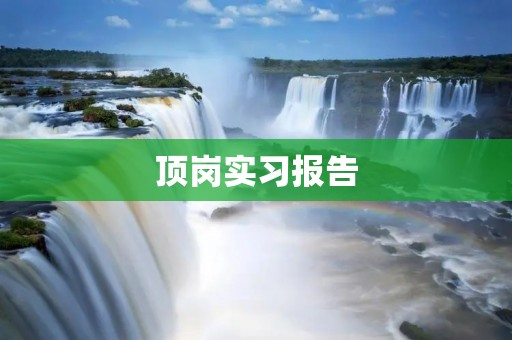 顶岗实习报告:我的实习经历
