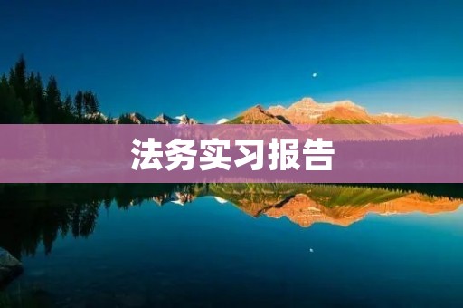 法务实习报告:深入实践,感悟与成长
