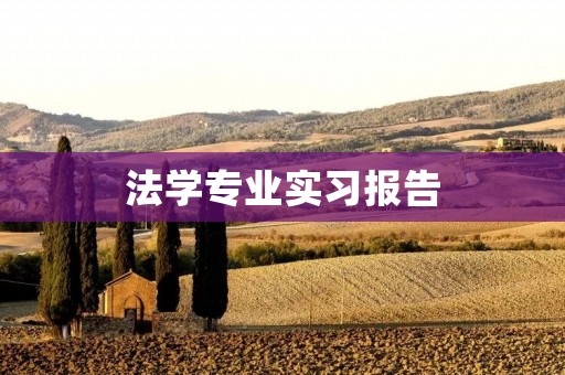 法学专业实习报告