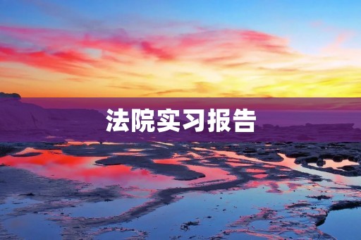 法院实习报告:探寻法律实践中的挑战与机遇