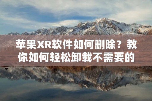 苹果XR软件如何删除?教你如何轻松卸载不需要的应用程序